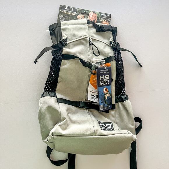 NWT K9 Sport Sack Plus 2 Removable Pack Dog Carrier Backpack Bag - Medium Grey